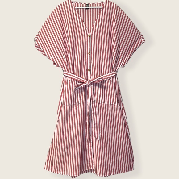 Shein - Striped Button Front Midi Dress - Size 2X - Picture 4 of 9